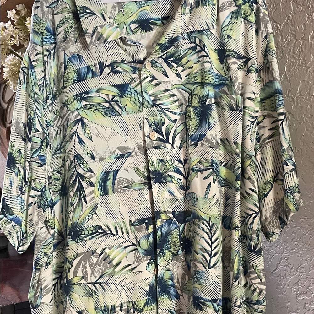 Tommy Bahama Tropical Green and Blue Men's Shirt
